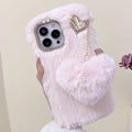 Silky Texture Heart Pendant Fluffy Phone Case