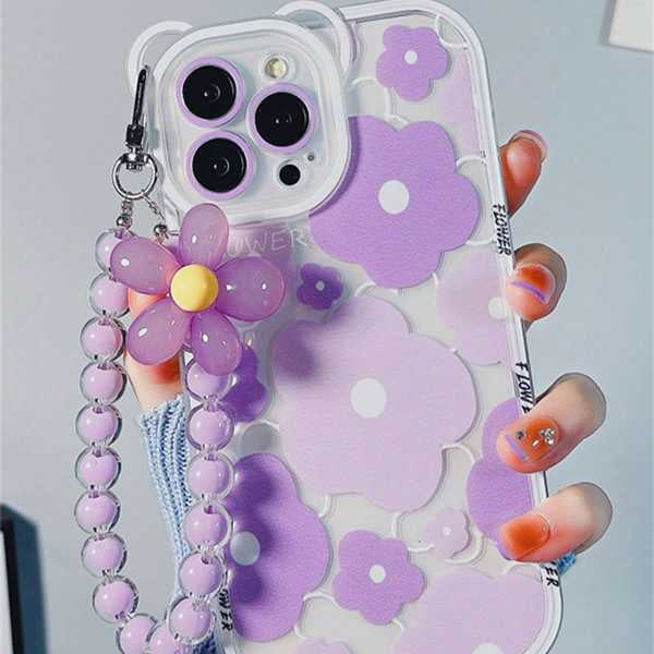 Pink Flower Bear 3D With Charm