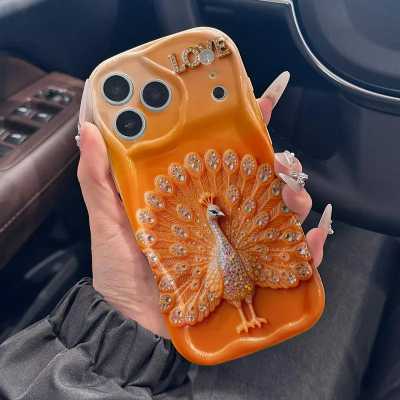 Elegant Peacock Pattern Paired with LOVE Design, 2D
